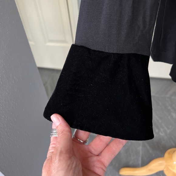 Boden Black Velvet Trim Bell Sleeve Nadine Top Witchy Whimsigoth Goth Holiday - Picture 6 of 9